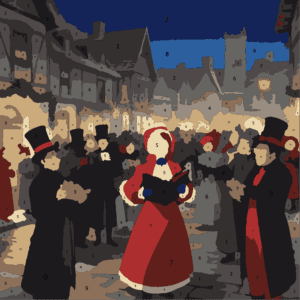 Cozy Christmas Color By Number 18 christmas carolers Wonderword Crew