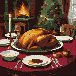Cozy Christmas Color By Number 10 christmas dinner Wonderword Crew