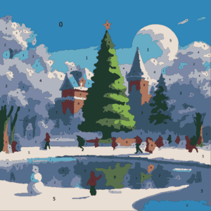 Cozy Christmas Color By Number 19 christmas lake Wonderword Crew
