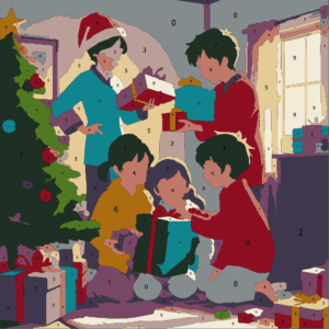 Cozy Christmas Color By Number 29 christmas morning Wonderword Crew