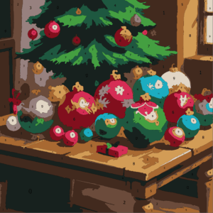Cozy Christmas Color By Number 22 christmas ornaments Wonderword Crew