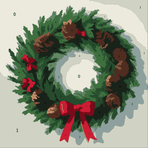Cozy Christmas Color By Number 23 christmas wreath Wonderword Crew