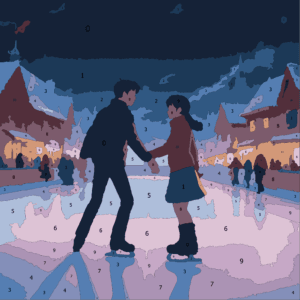 Cozy Christmas Color By Number 13 couple dancing Wonderword Crew