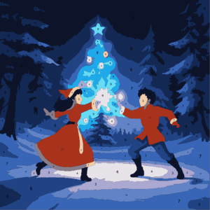Cozy Christmas Color By Number 26 couple ice skating Wonderword Crew