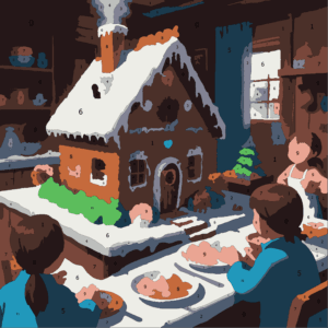 Cozy Christmas Color By Number 6 gingerbread bakery Wonderword Crew