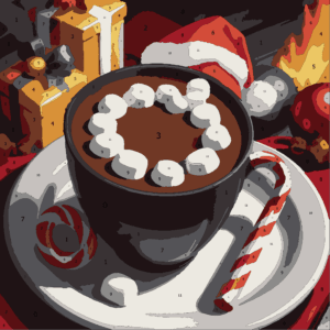 Cozy Christmas Color By Number 14 hot chocolate Wonderword Crew