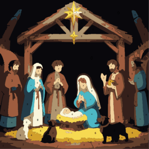 Cozy Christmas Color By Number 30 nativity scene Wonderword Crew