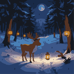 Cozy Christmas Color By Number 17 reindeers 02 Wonderword Crew