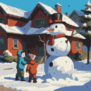 Cozy Christmas Color By Number 33 snowman 01 Wonderword Crew