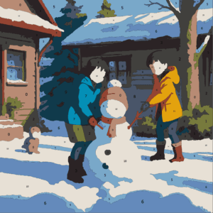 Cozy Christmas Color By Number 25 snowman 02 Wonderword Crew