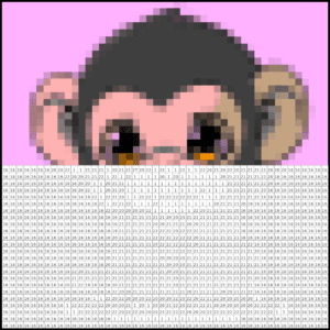 Cute Animals Mystery Color By Number 3 Baby Monkey Split Image from Wondermosaic Cute Animals by Wonderword Crew Split 50