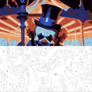 Spooky Halloween Color By Number 3 spooky halloween creepy clown split 50