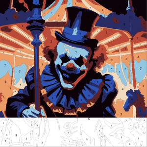 Spooky Halloween Color By Number 4 spooky halloween creepy clown split 80