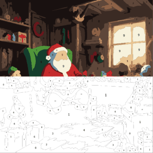 Cozy Christmas Color By Number 3 cozy christmas: Santas Workshop Slit 50