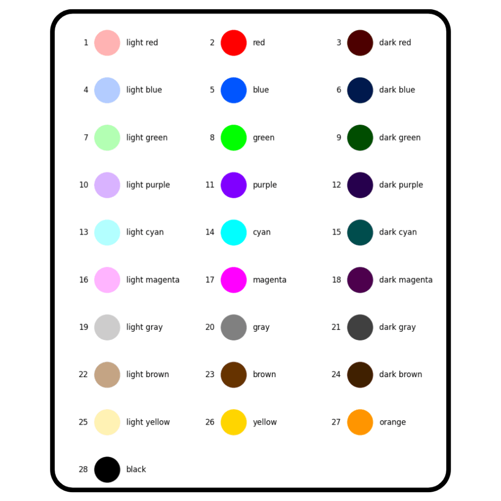 Cute Animals Mystery Color By Number 45 Wondermosaic Color Palette by Wonderword Crew