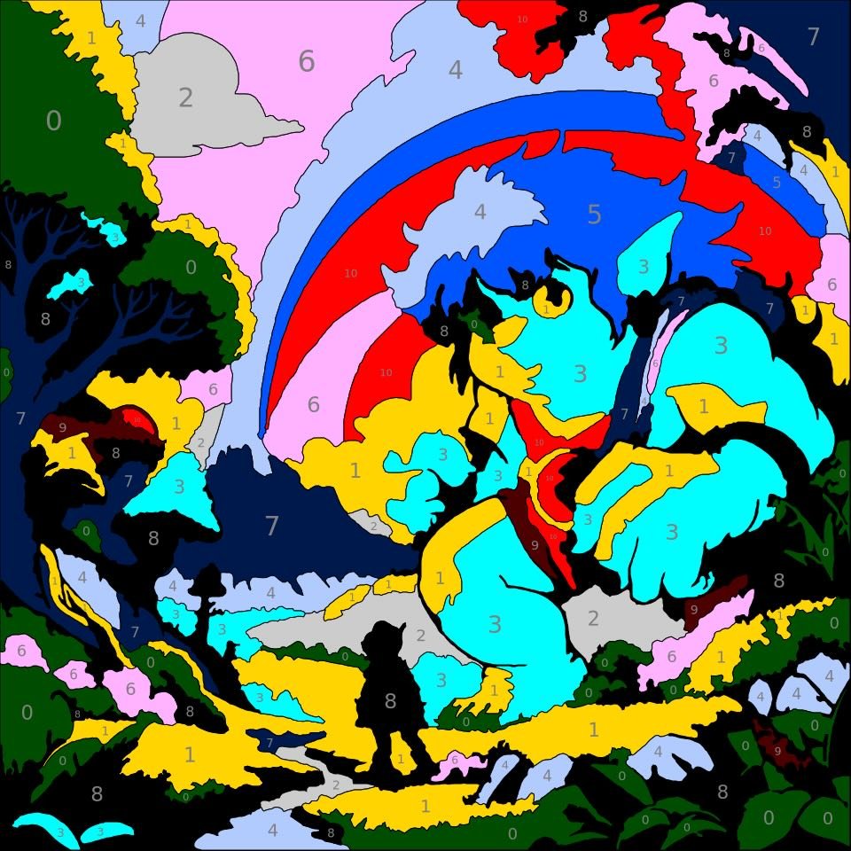 Mythical Creatures Color By Number 18 troll color by number page. From Mythical Creatures Color by Number by Wonderword Crew.
